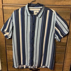 MBX Cabana Collection Medium Striped Blue and White